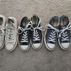CONVERSE SHOES (3 PAIRS) - SIZE 5M/7W