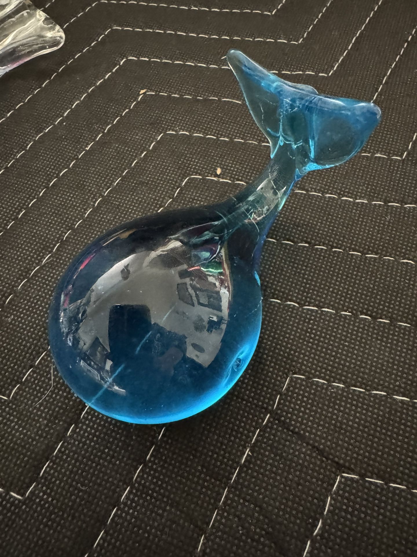 Glass Whale Paperweight
