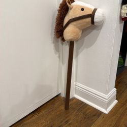 Plush Riding Stick Horse With Sound 