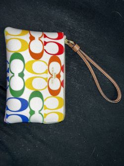 Rare White And Rainbow Wristlet 