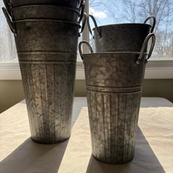 Galvanized Containers - Set Of 6 