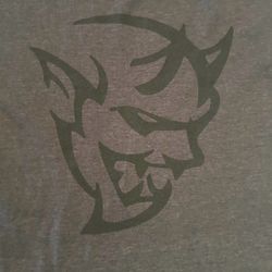 Mens Gray Dodge Demon Graphic T-Shirt Large