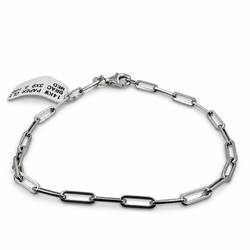 14k White Gold Paper Clip 7.25" Bracelet. (New)