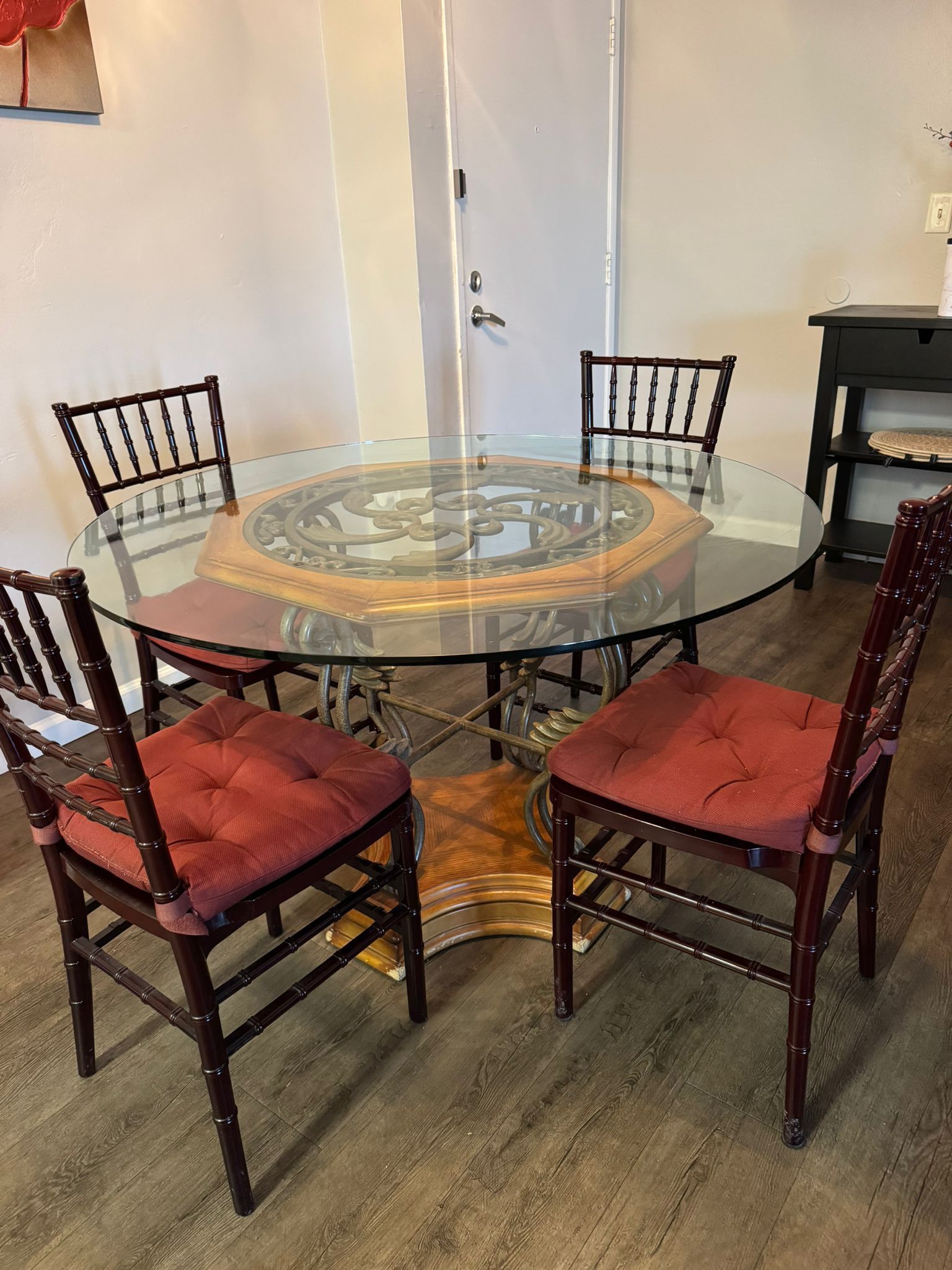 Glass Dining Table + 4 Chairs
