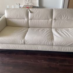 Beige Leather couch 