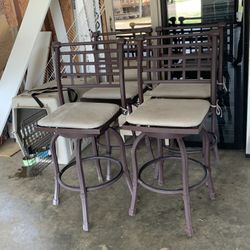 4 Bar Height Iron Swivel Stools