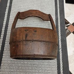 Antique Chinese Wood Water Bucket 