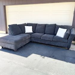 Huge Blue Living Spaces Sectional Couch Sofa
