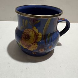 MacKenzie-Childs Flower Lapis Blue Mug Floral Theme