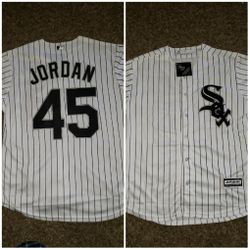White Pin Stripe Jordan White Sox Jersey 🔥