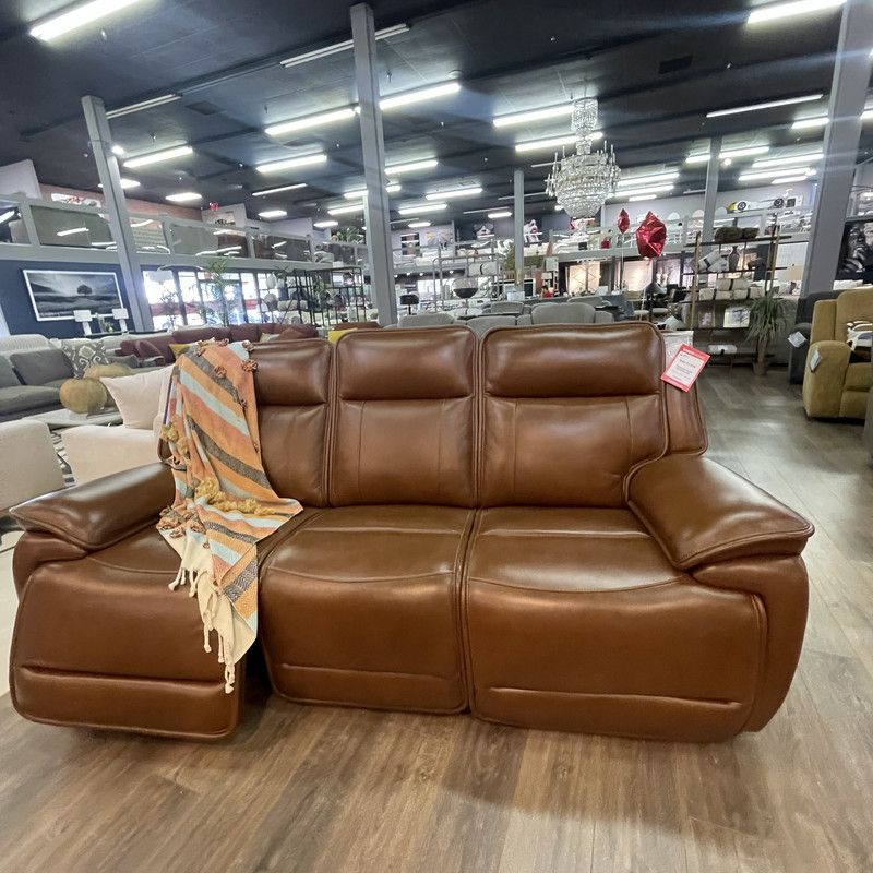 Chocolate Leather Power Reclining Sofa