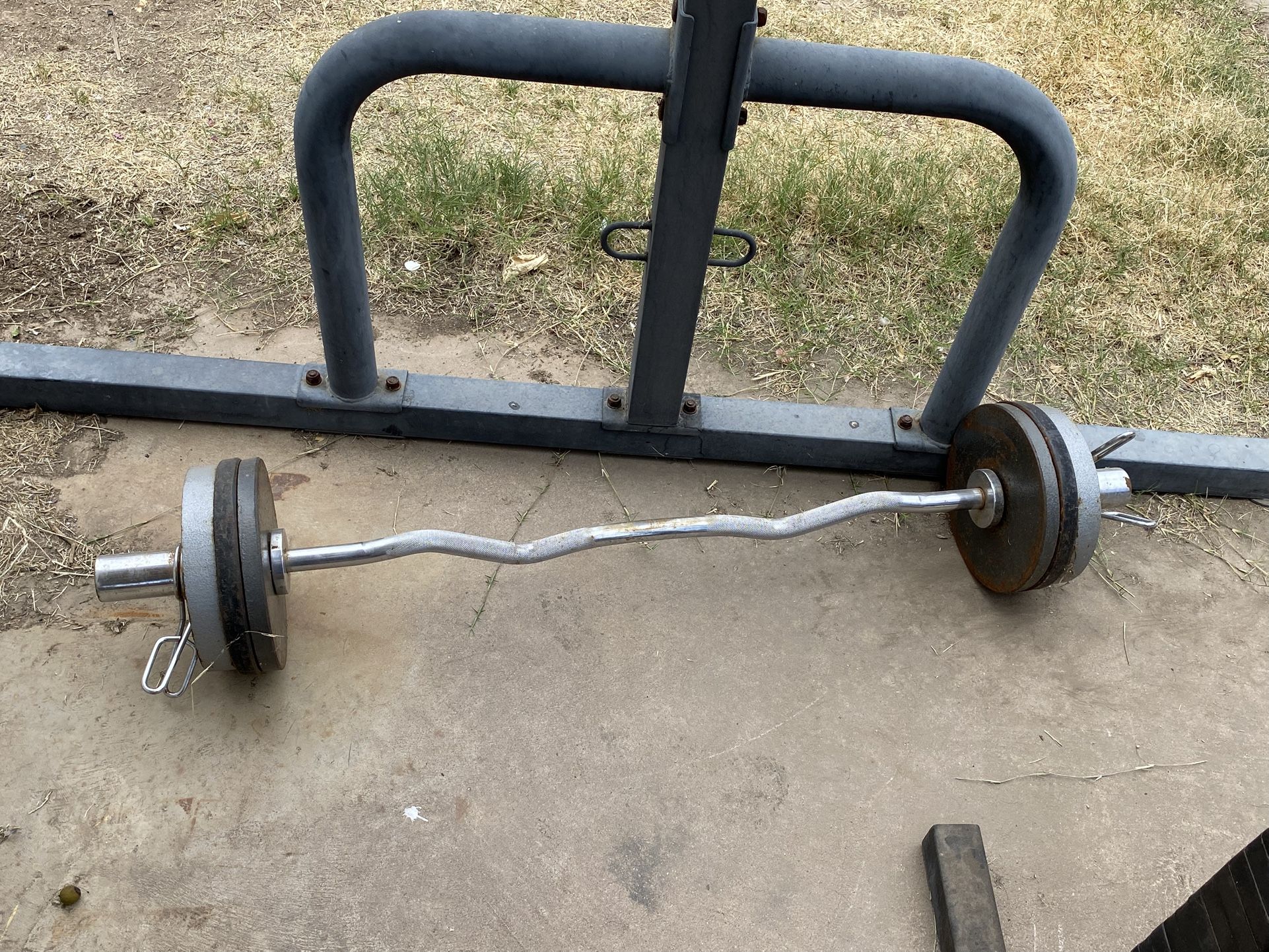 Home Workout Curl Bar With Weights