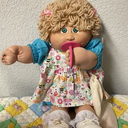Vintage Cabbage Patch Kid Girl With Pacifier Head Mold #4 1985 Wheat Loose Loops