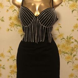NWT bodycon mini dress black size M