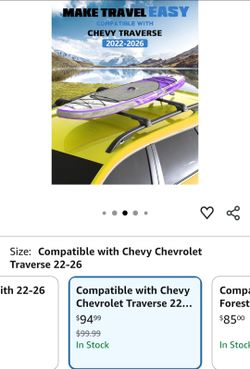 300lb Lockable Roof Rack Cross Bars Compatible with Chevy Chevrolet Traverse 2022 2023 2024 2025 2026, Heavy Duty Aluminum Roof Rails Crossbars Cargo 
