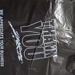 1000 Thank You Shopping Bags Black
