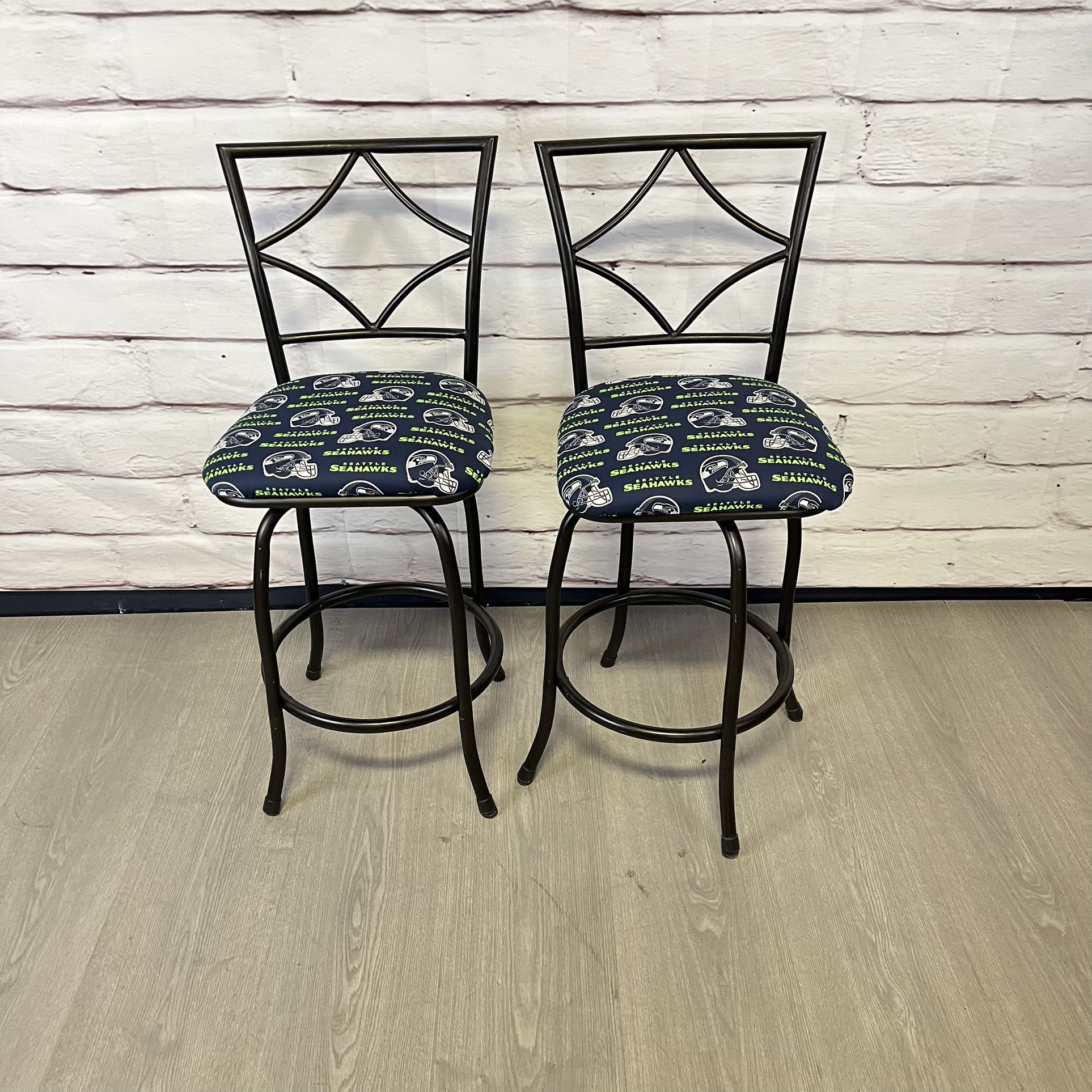 Seahawks Themed Swivel Bar Stools 2pc