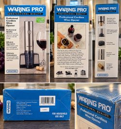 Waring Pro Cordless Electric Wine Opener, New
