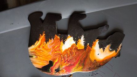 Cali bear painting/bear wall decor/ california fire/gift
