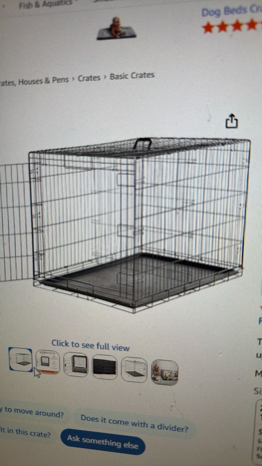 Foldable Metal Wire Dog Crate 48 X 30x 32 Black