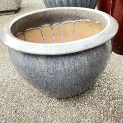 Large Ceramic - Pot - Grey