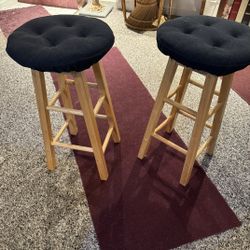 Wooden Bar Stool Pair