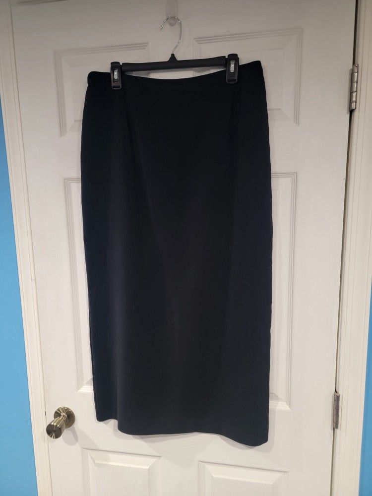Liz Baker Women’s Black Skirt - Slit Back, Size 14
