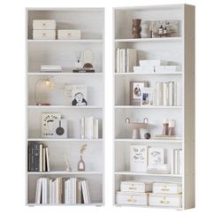 IRONCK Bookshelves and Bookcases Set of 2 Floor Standing 6 Tiers Display Storage Shelves 70 in Tall Bookcase for Home Office