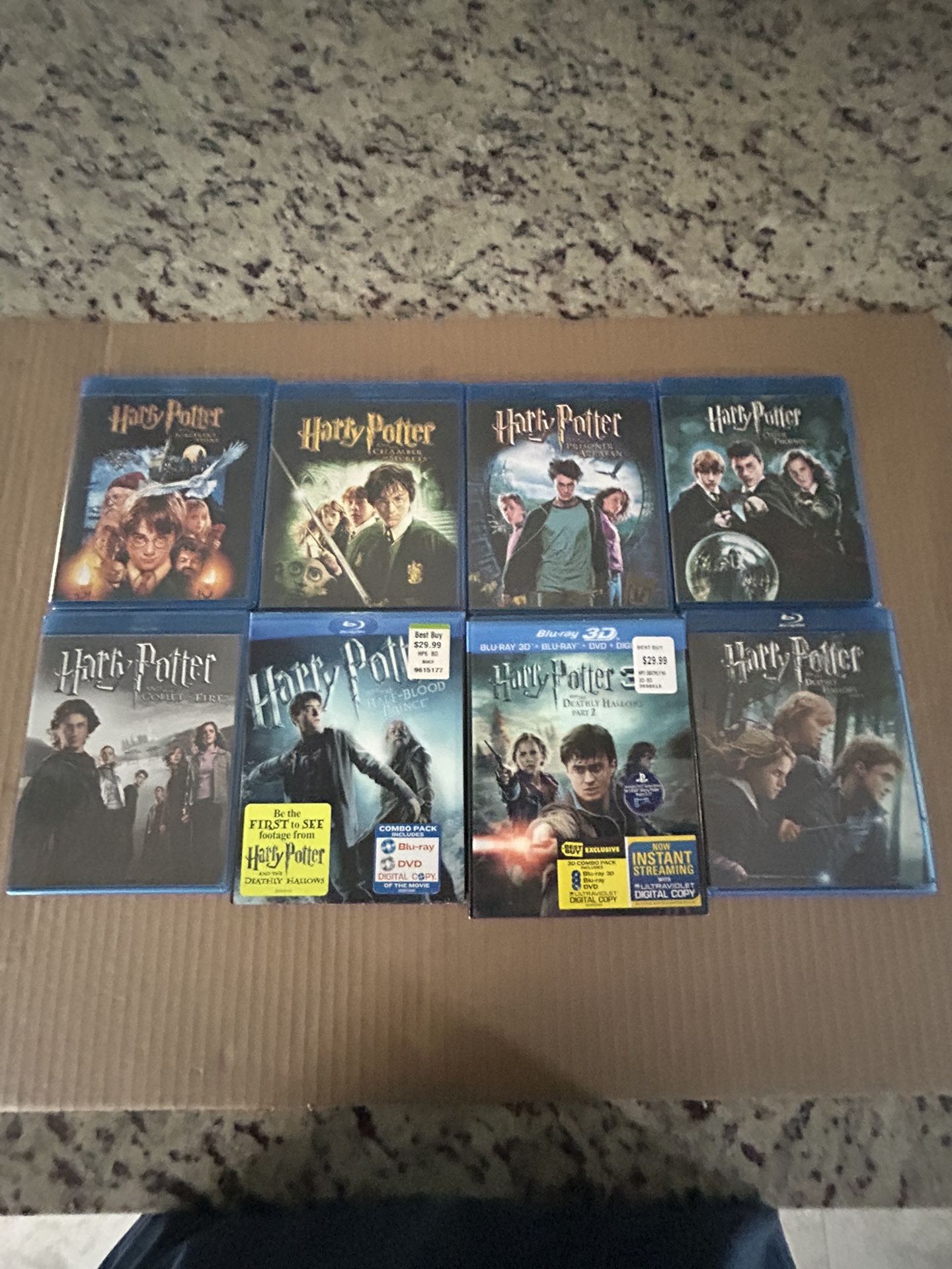 “HARRY POTTER” BLU-RAY COLLECTION LOT: (8). 1 is 3-D! ALL MINT!!!😎