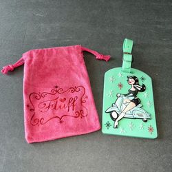 Pink Bag And Pin Up Girl Luggage Tag 