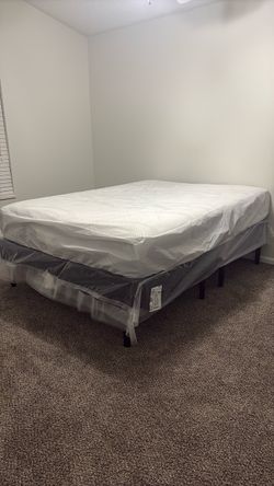 Mattress and Box Spring Set with Frame