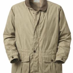 VINTAGE LL Bean Mens Original Field Coat Tan Cotton Canvas Barn Outer Jacket XXL