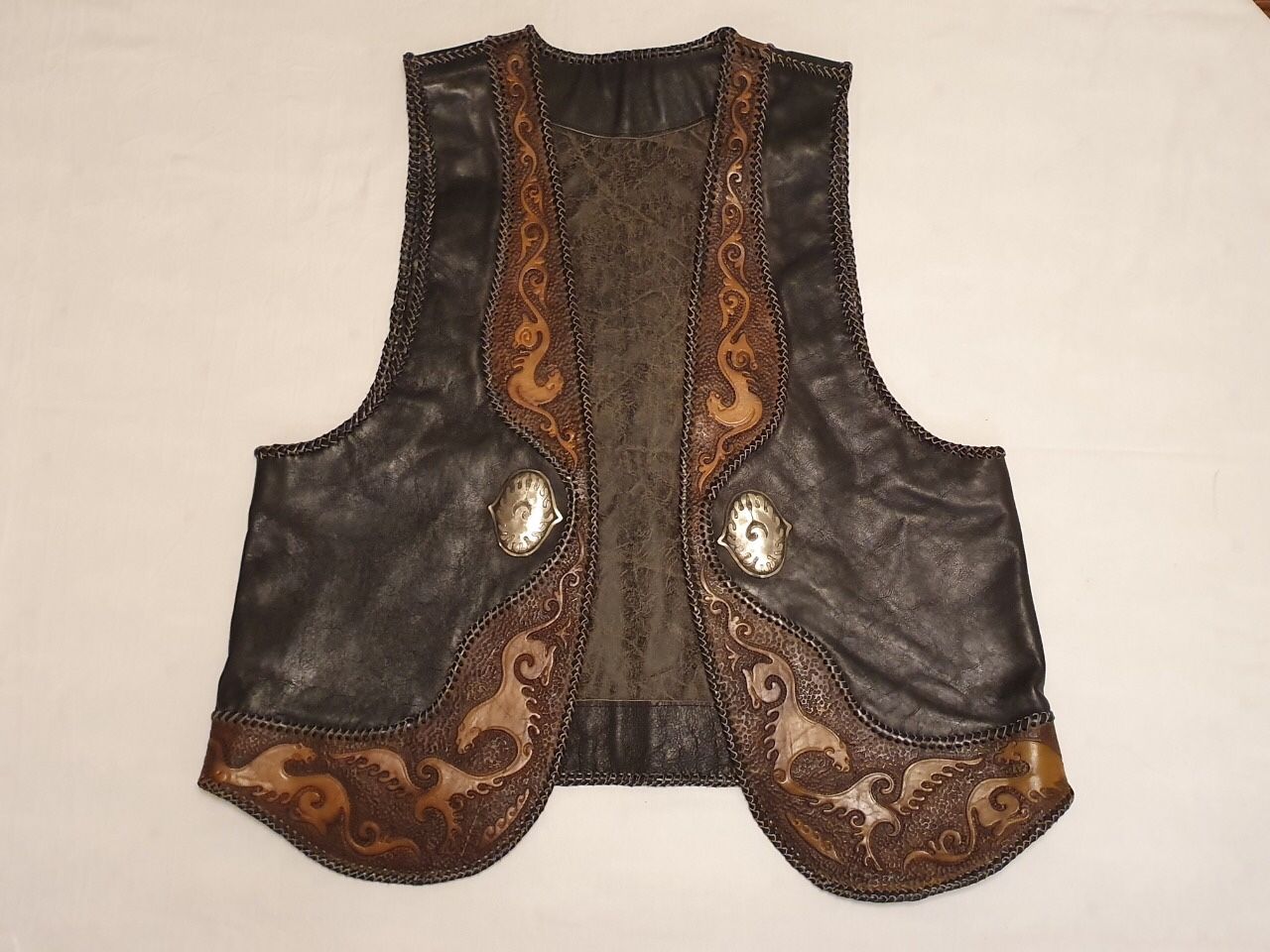 Leather vest. Hand made