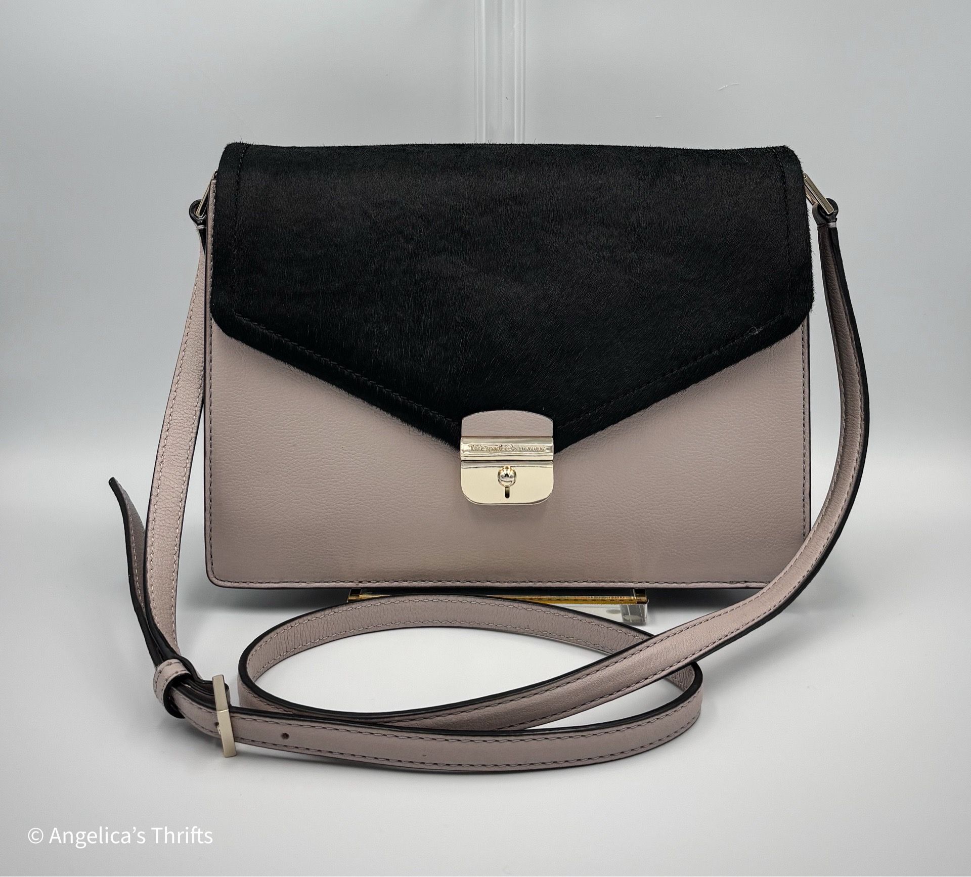 Kate Spade New York Hyde Place Sayra Crossbody | Mousse Frost Black Calf Hair