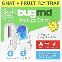No Buzz Zone Plug In Fruit Fly & Gnat Trap Indoor UV Bug Catcher