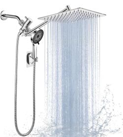 Shower Head, Rain Shower Head with Handheld Spray Combo, 8 Inch Adjustable