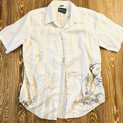 Billabong Y2K Men’s Surf Button Down Stripped Slim Fit Shirt Size XL 