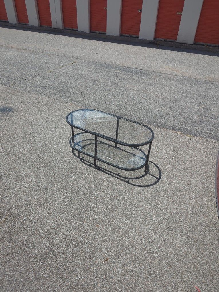 Black glass top coffee table
