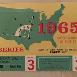 World Series 1965 Ticket 