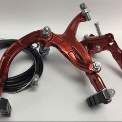 Old School BMX Brake Set Bike MX Brake Set Lever Cable Caliper Gold, White, Black , Blue, Chrome, Red