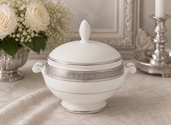 Mikasa Palatial Platinum Fine China Sugar Bowl & Lid (L3235-280) NWT