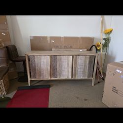 Multicolor Wooden Entertainment Center