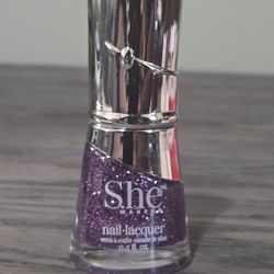 SHE Purple Glitter Nail Lacquer