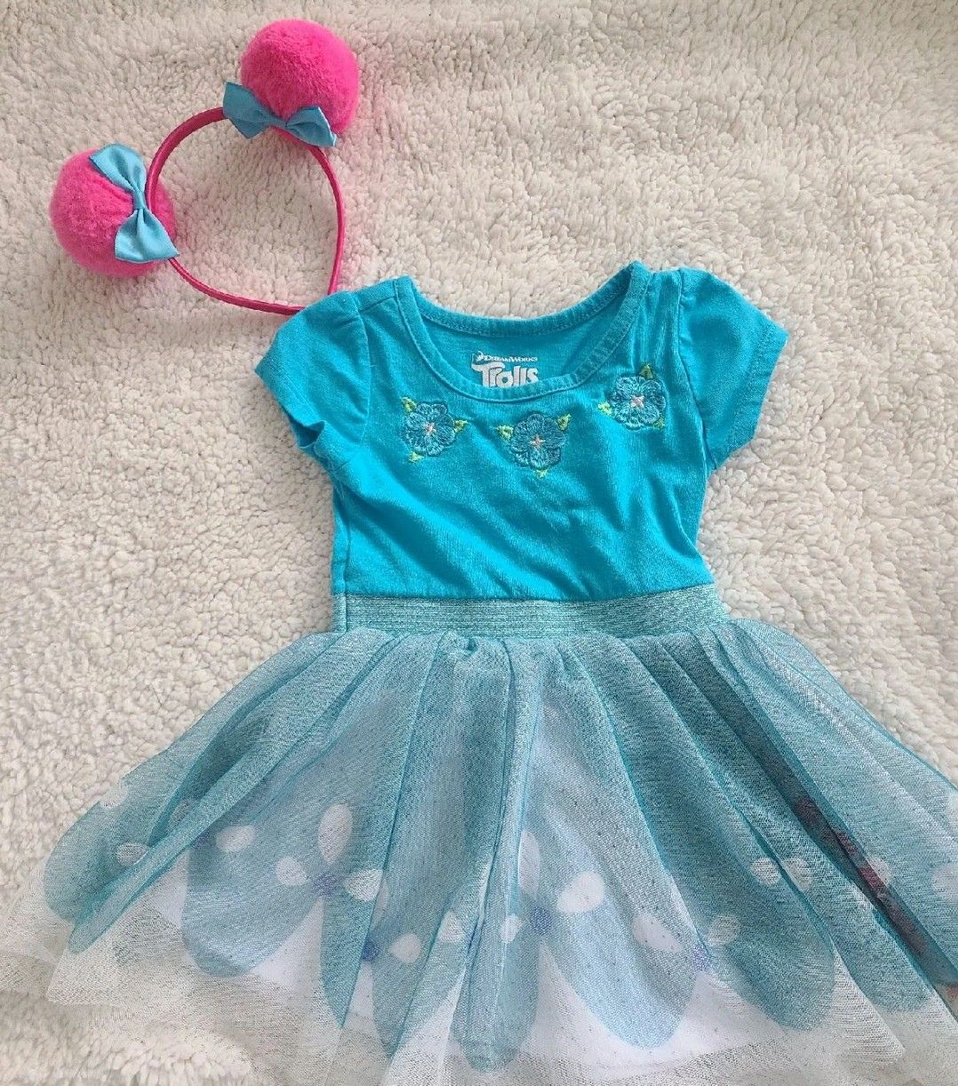 Trolls Aqua dress -2T