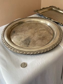 Silver-Plated Round Serving Tray
