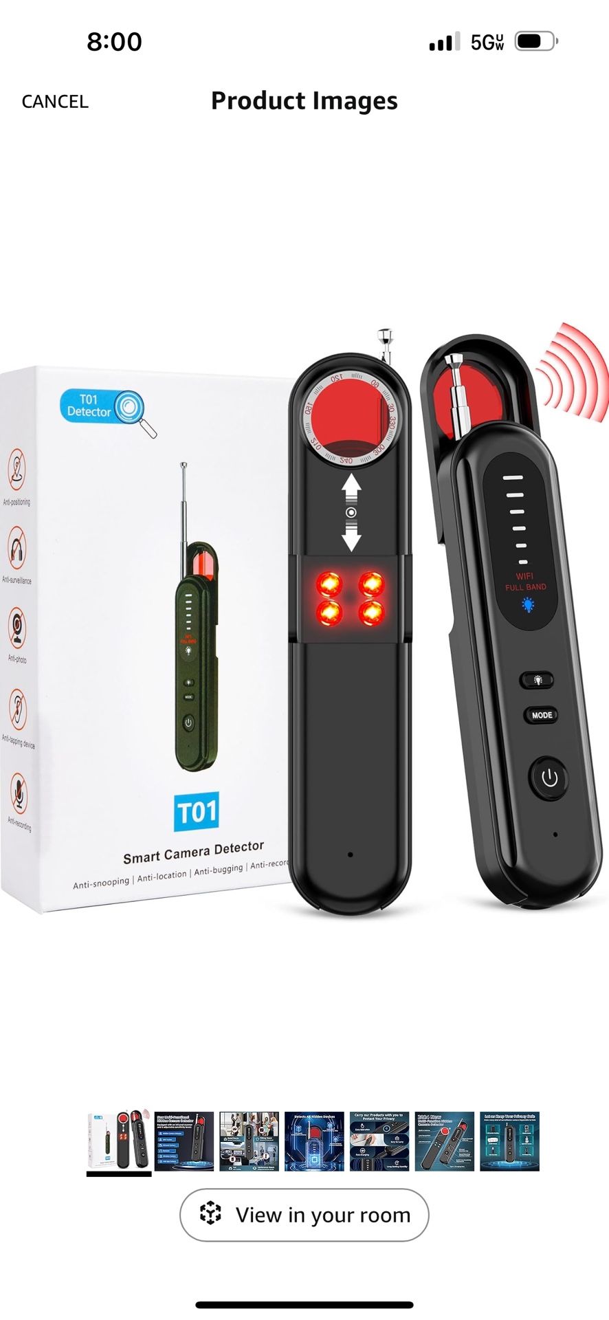 Hidden Camera Detectors, Portable Anti Camera Finder GPS Tracker Detector for Travel, Hotels, Car