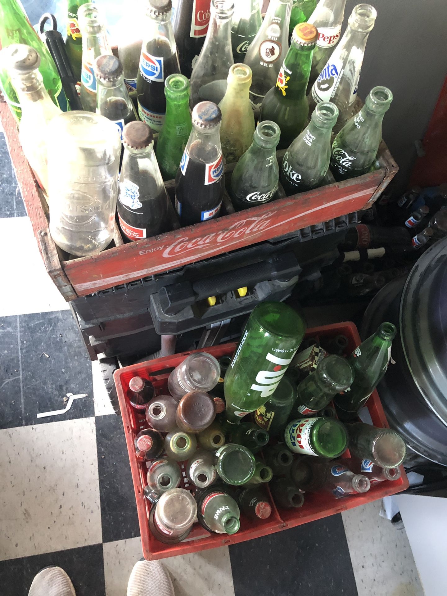 BUNCH OF COKE BOTTLES