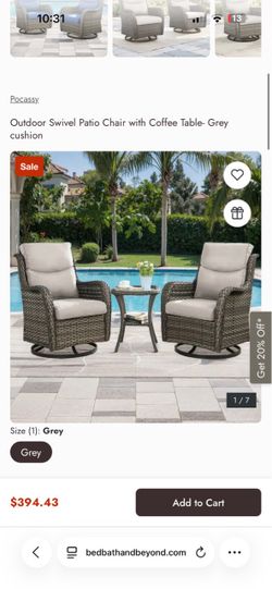 2 swivel chairs with full 360 and rocking systems with a side coffee table