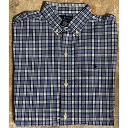 Boy’s Ralph Lauren 100% Cotton plaid button down Size XL(20)