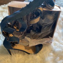 Jean Chain Gladiator Heels Size 11
